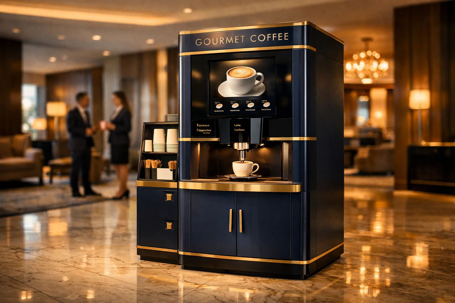Coffee machine in luxury setting